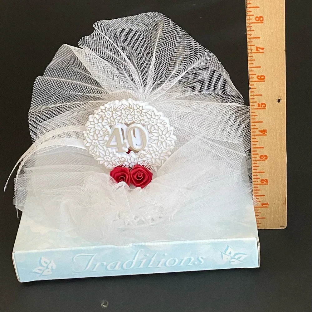 Vintage 40th Anniversary Cake Topper
